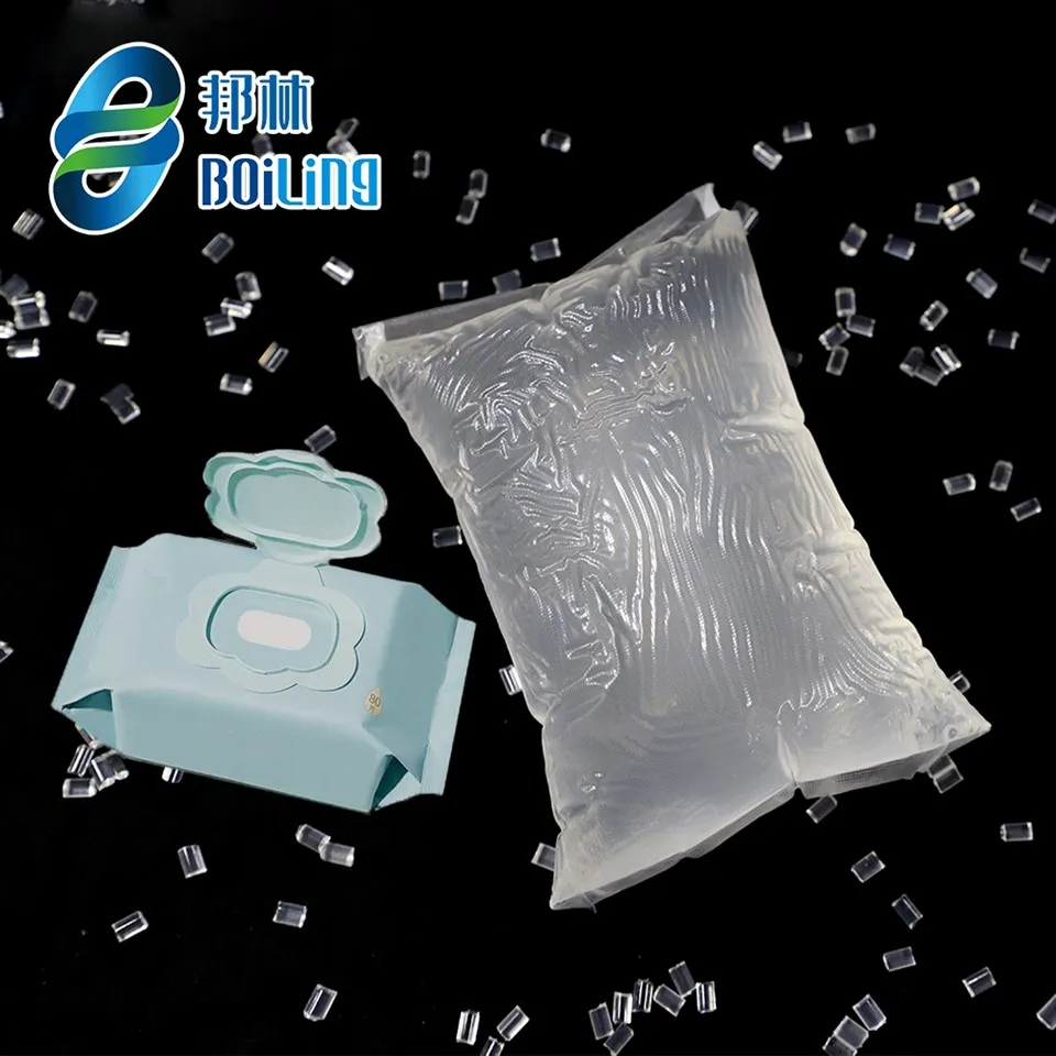 ผ้าเช็ดทำความสะอาดเปียกกาวร้อนละลาย